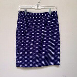 Banana Republic Blue Patterned Knee Length Pencil Skirt Size 2P EUC